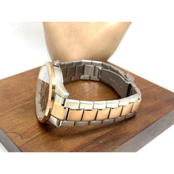 Armani Exchange Men's Watch AX1882 Quartz Black Dial Rose Gold Silver Steel 42mm - Picture 9 of 14